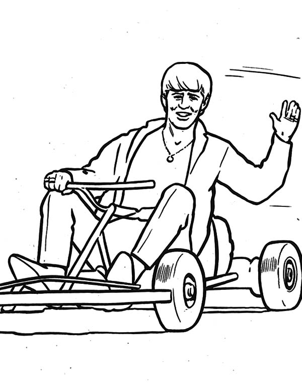 600x765 The Beatles George Gokarting Coloring Pages Batch Coloring