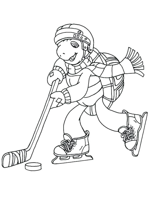 607x850 Ice Hockey Goalie Coloring Pages