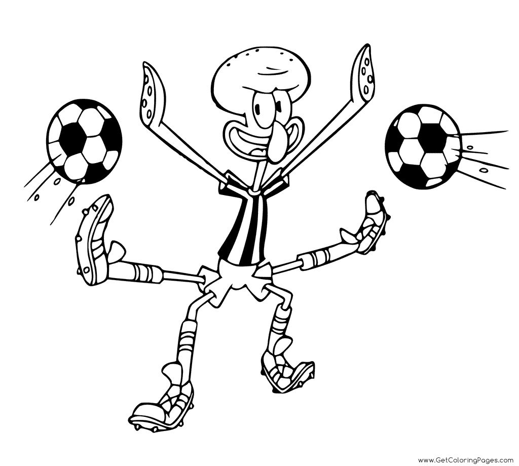 1024x920 Squidward Football Goalkeeper Coloring Pages