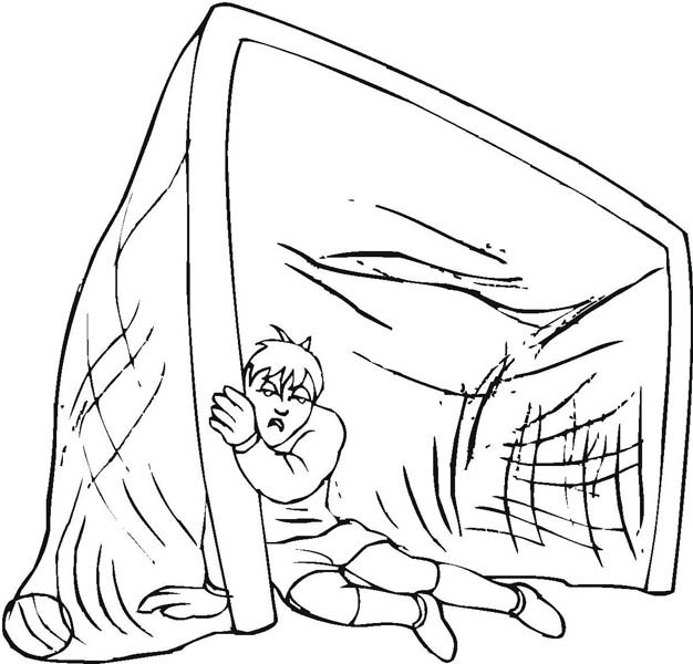 626x600 Unhappy Goalkeeper Player After A Failure Save Coloring Page
