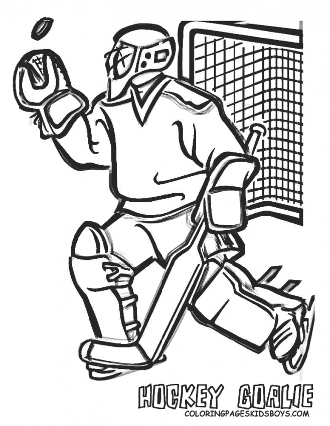 658x851 Coloring Pages Nhl Hockey Copy Goalie Book For Intended Player