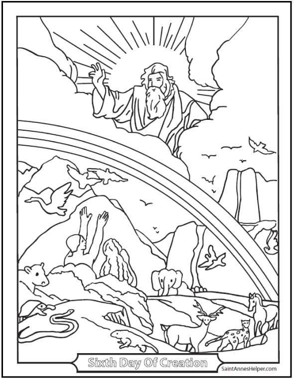590x762 Adam And Eve Coloring Page Sixth Day Of Creation