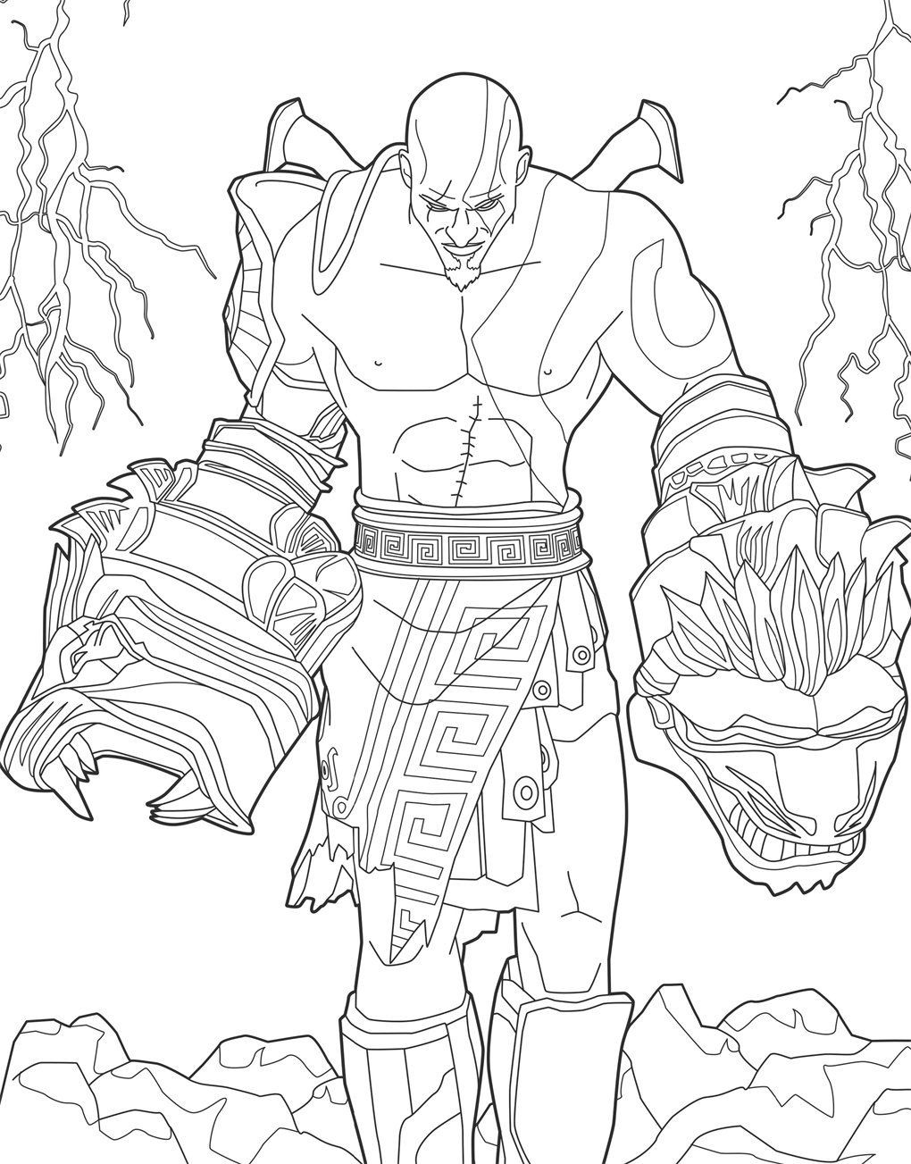 1020x1303 God Of War Drawing 18 Kratos Coloring Pages