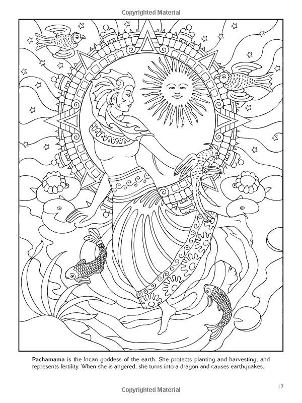 600x800 Goddesses Coloring Book (Dover) By Marty Noble Coloring Pages