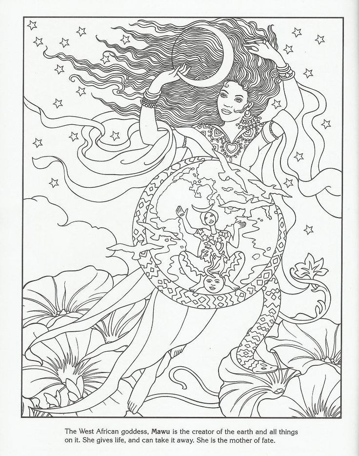 736x935 West African Goddess Mawu Let's Color! African
