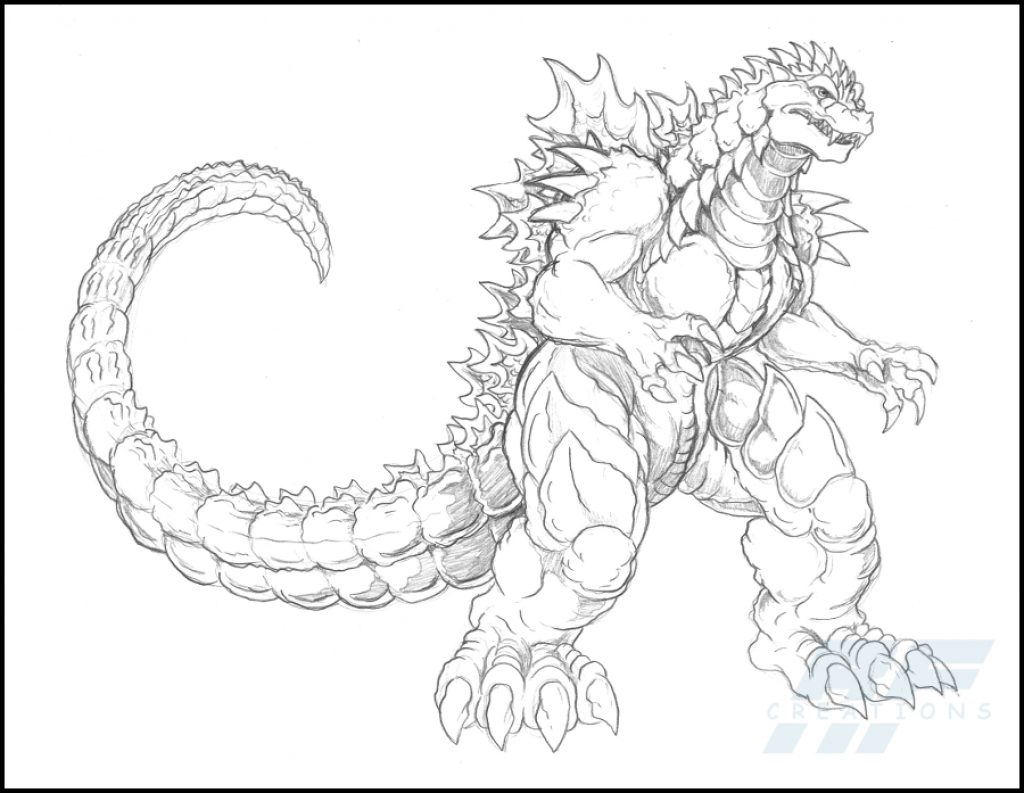 1024x793 Godzilla Coloring Page Free Printable For Kids Pages To Download