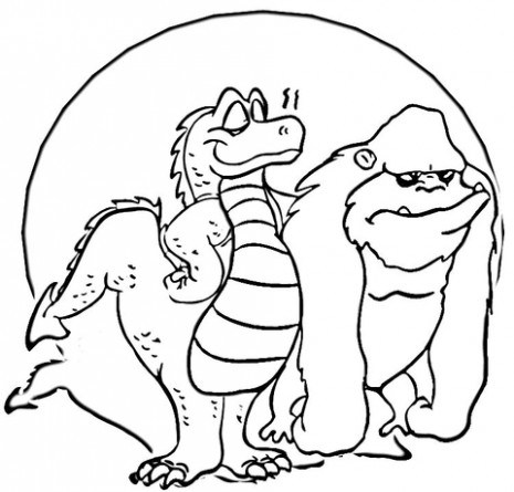 465x445 Godzilla 2000 Coloring Page Free Printable Coloring Pages