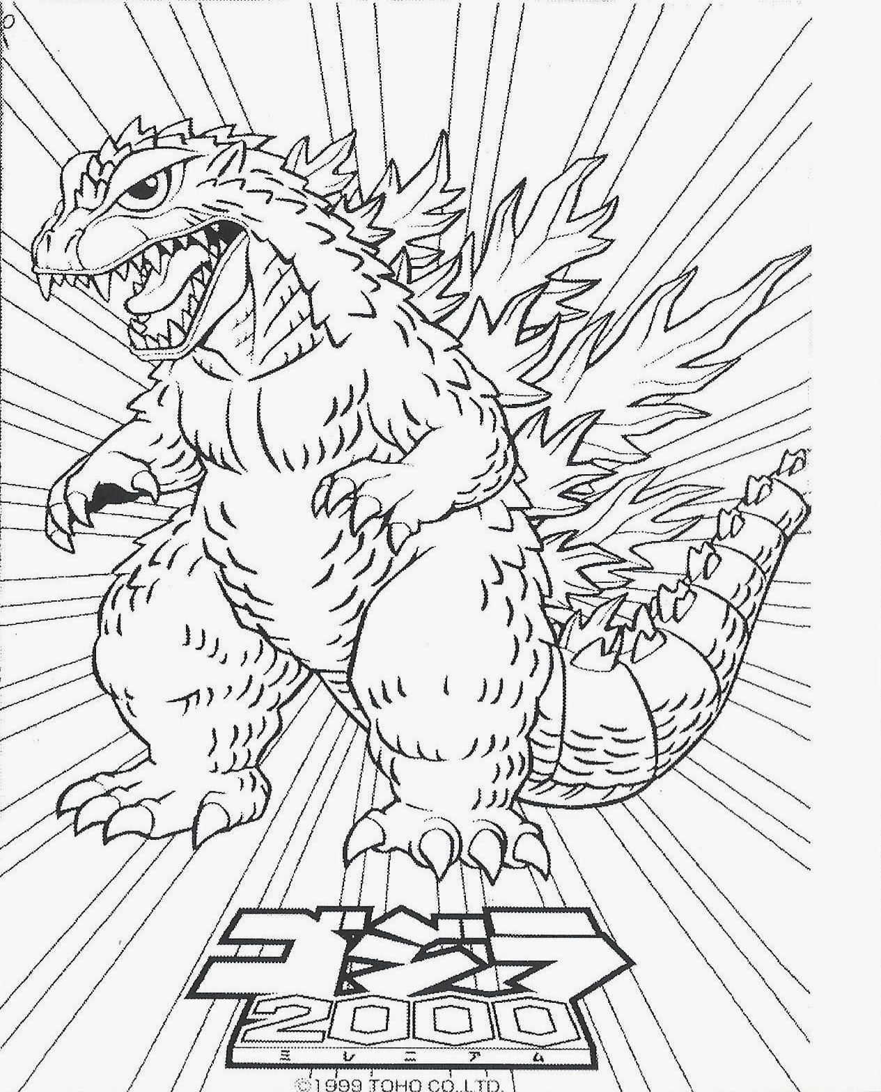 1265x1568 Coloring Pages. Godzilla Coloring Book