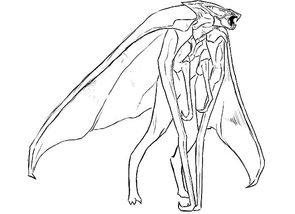 600x436 Godzilla, Mutant Godzilla Coloring Pages Lineart Monsters