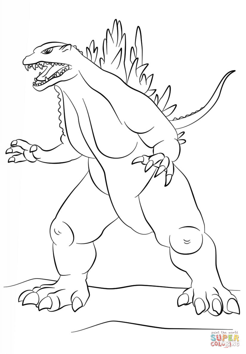 824x1186 Godzilla 2000 Coloring Pages Coloring Pages