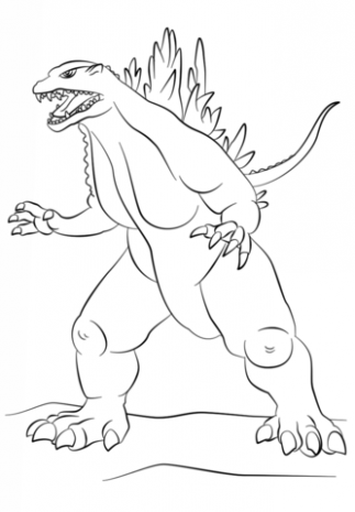 323x465 Godzilla 2000 Coloring Page Free Printable Coloring Pages