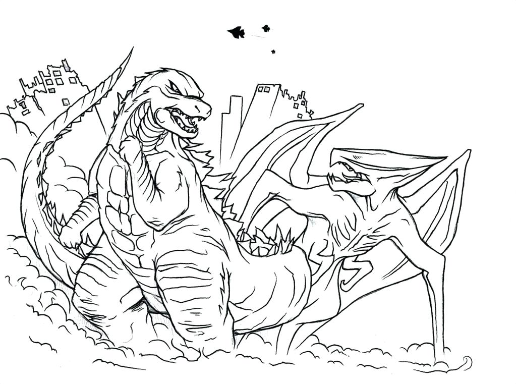 1023x761 Godzilla Printable Coloring Pages Sheets Free Pertaining To Page