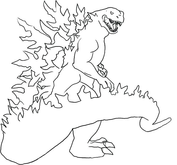 600x558 Godzilla Printable Coloring Pages