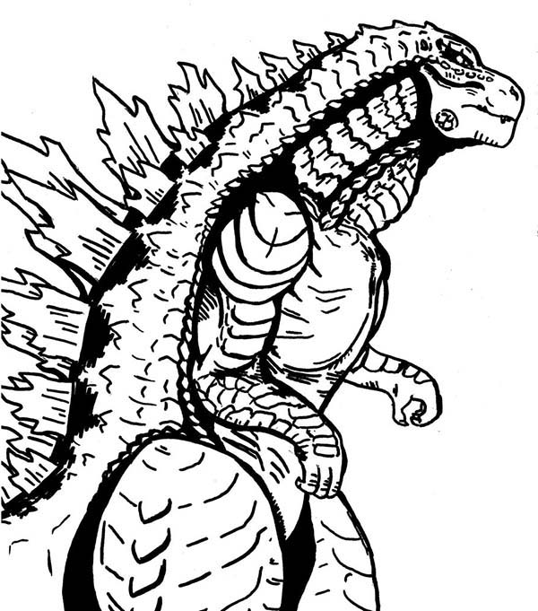 600x681 Monster Coloring Pages Godzilla
