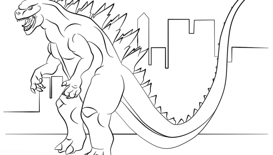 960x544 Ultimate Space Godzilla Coloring Page Free Printable Pages