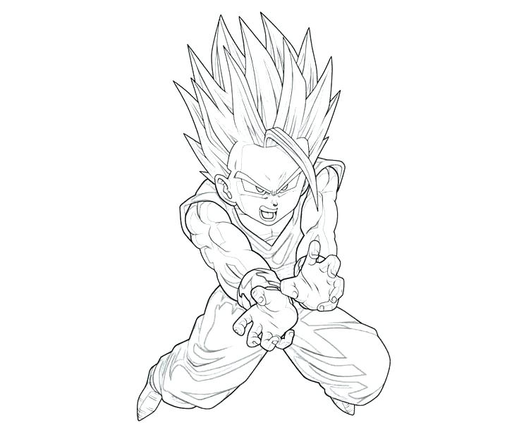 736x613 Gohan Coloring Pages Page For Kids Coloriage Dragon Ball Z