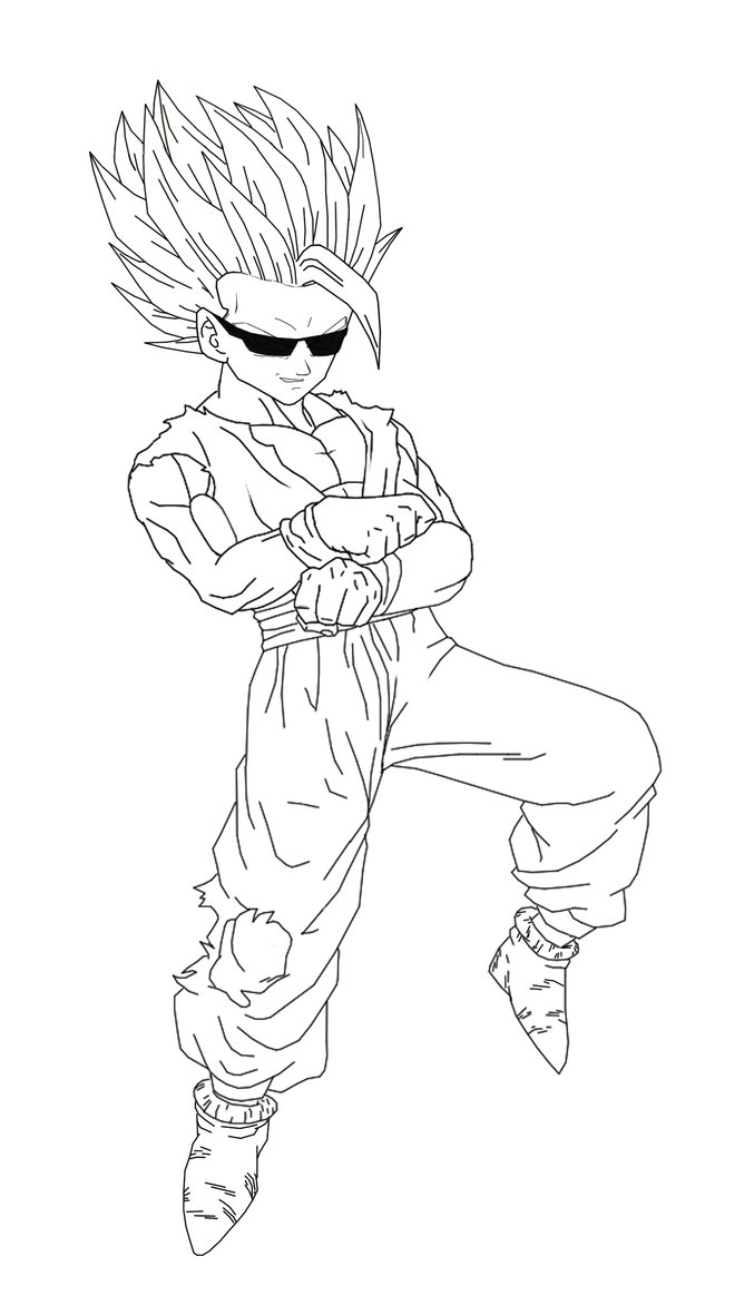 677x1181 Gohan Super Saiyan 2 Coloring Pages