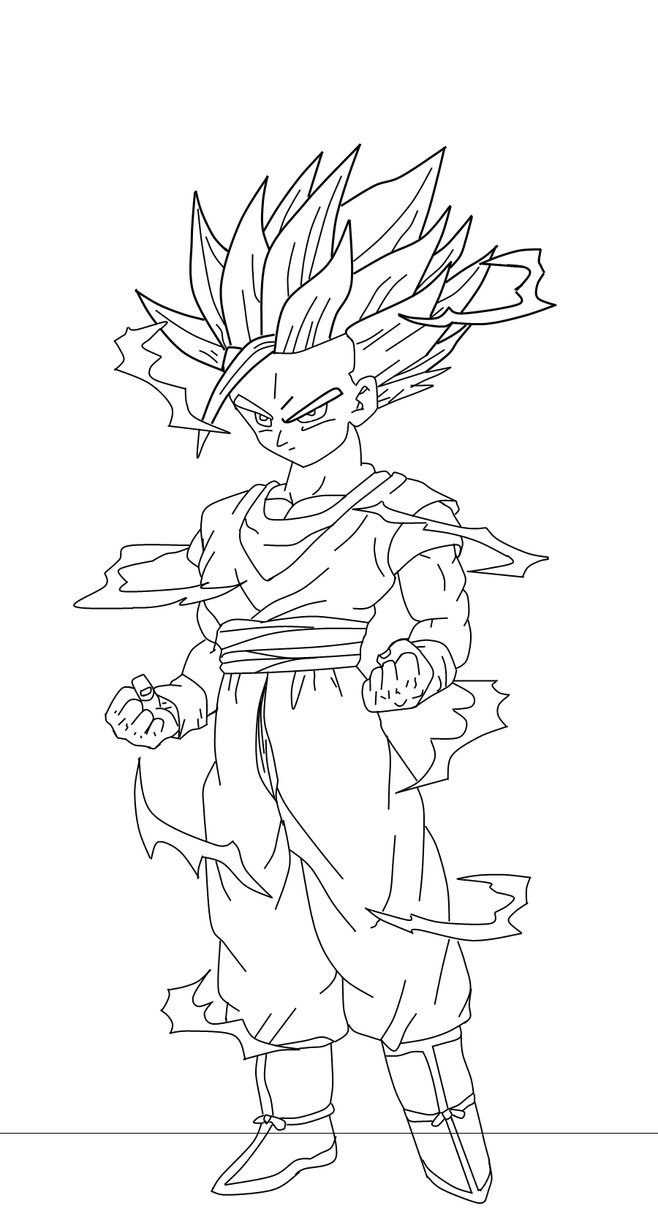 658x1214 Gohan Super Saiyan 2 Coloring Pages