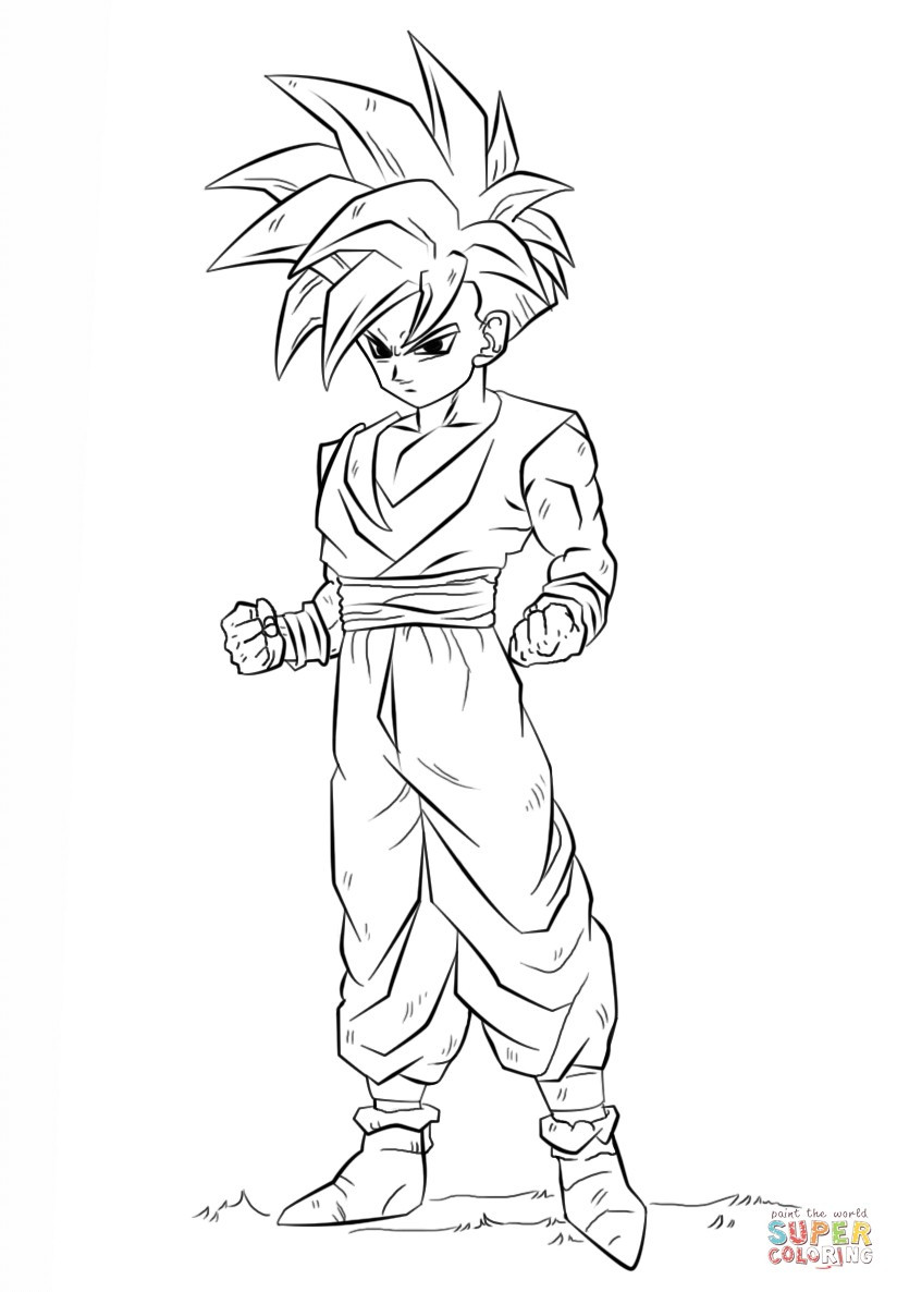 824x1186 Coloring Pages Of Super Saiyan Goku Fresh Printable Free Gohan 2