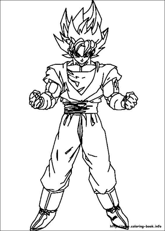 567x794 Super Saiyan 2 Son Goku Dragon Ball Coloring Pages