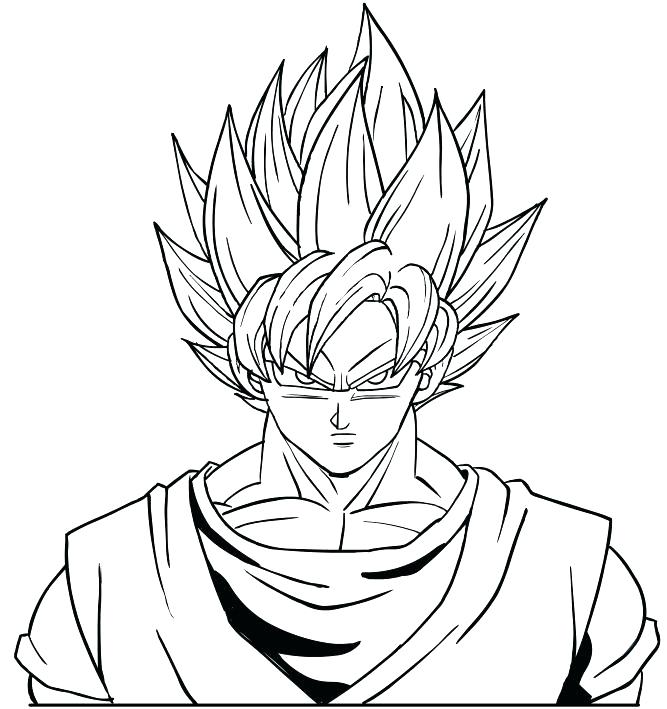 667x709 Dragon Ball Z Coloring Pages Goku Super Saiyan 3 Printable