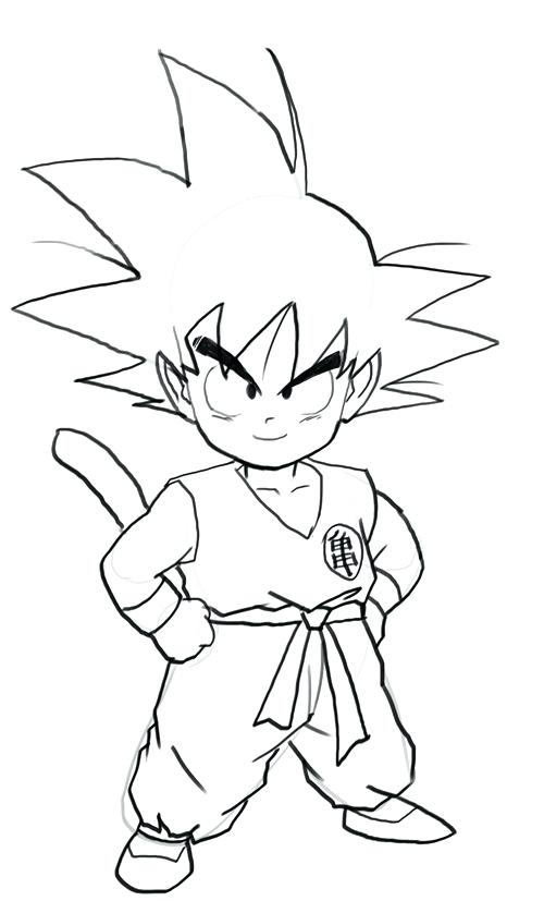 500x827 Lovely Goku Coloring Pages Or Printable Coloring Pages Kid