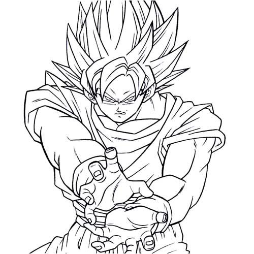 500x500 Goku Coloring Pages (9) Marbal