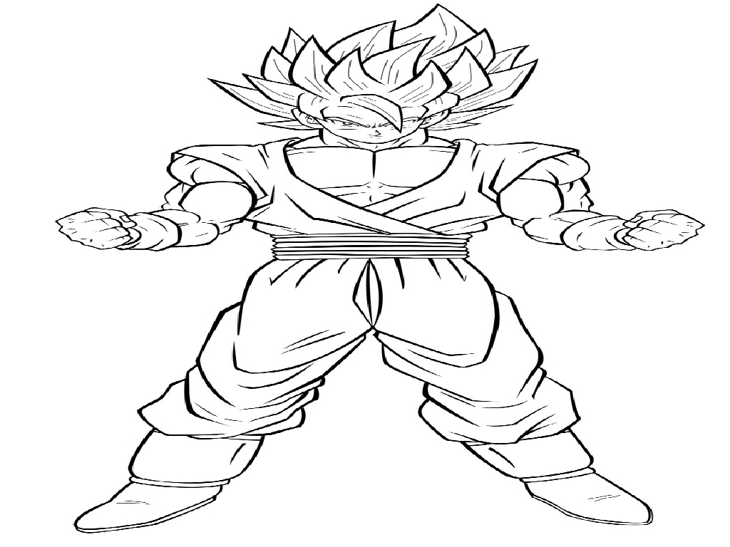 1024x768 Goku Printable Coloring Pages Dragon Ball Z Printables Coloring
