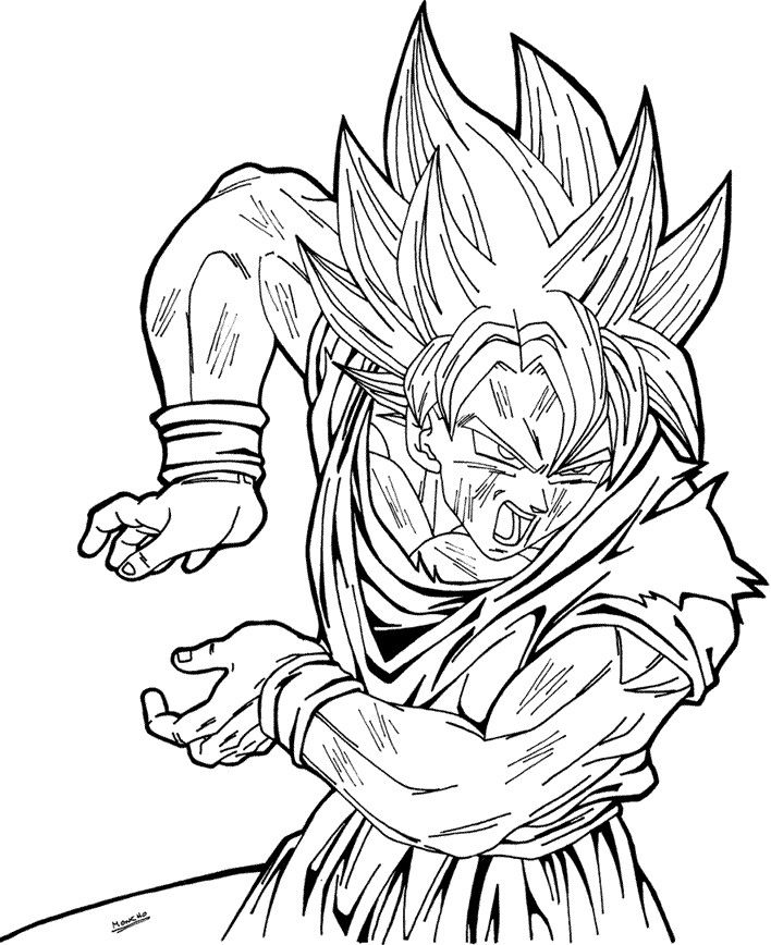 708x868 Goku Super Saiyan Coloring Pages Drawings Goku