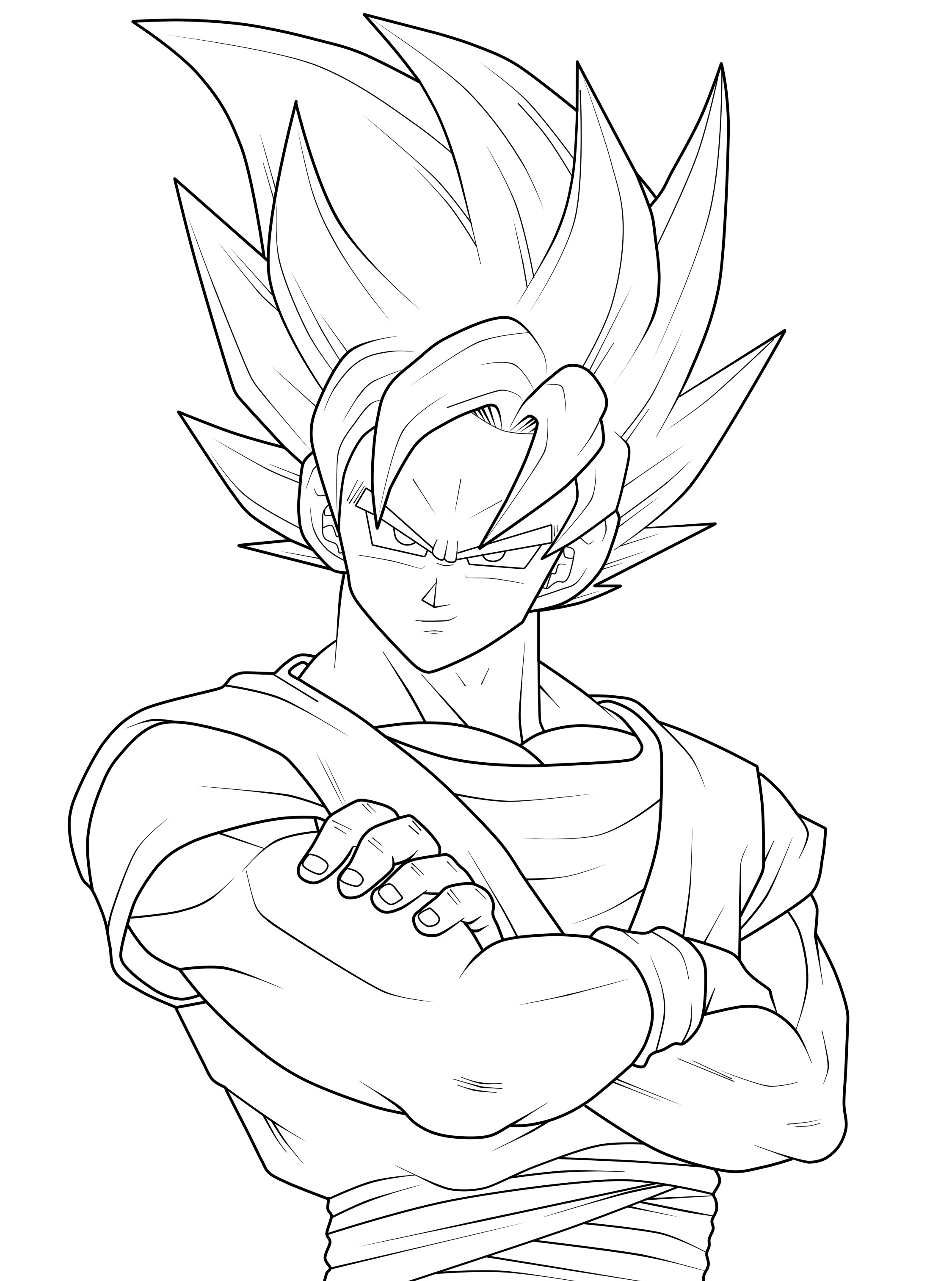 2249x3025 Growth Goku Super Saiyan 1 Coloring Pages Vege
