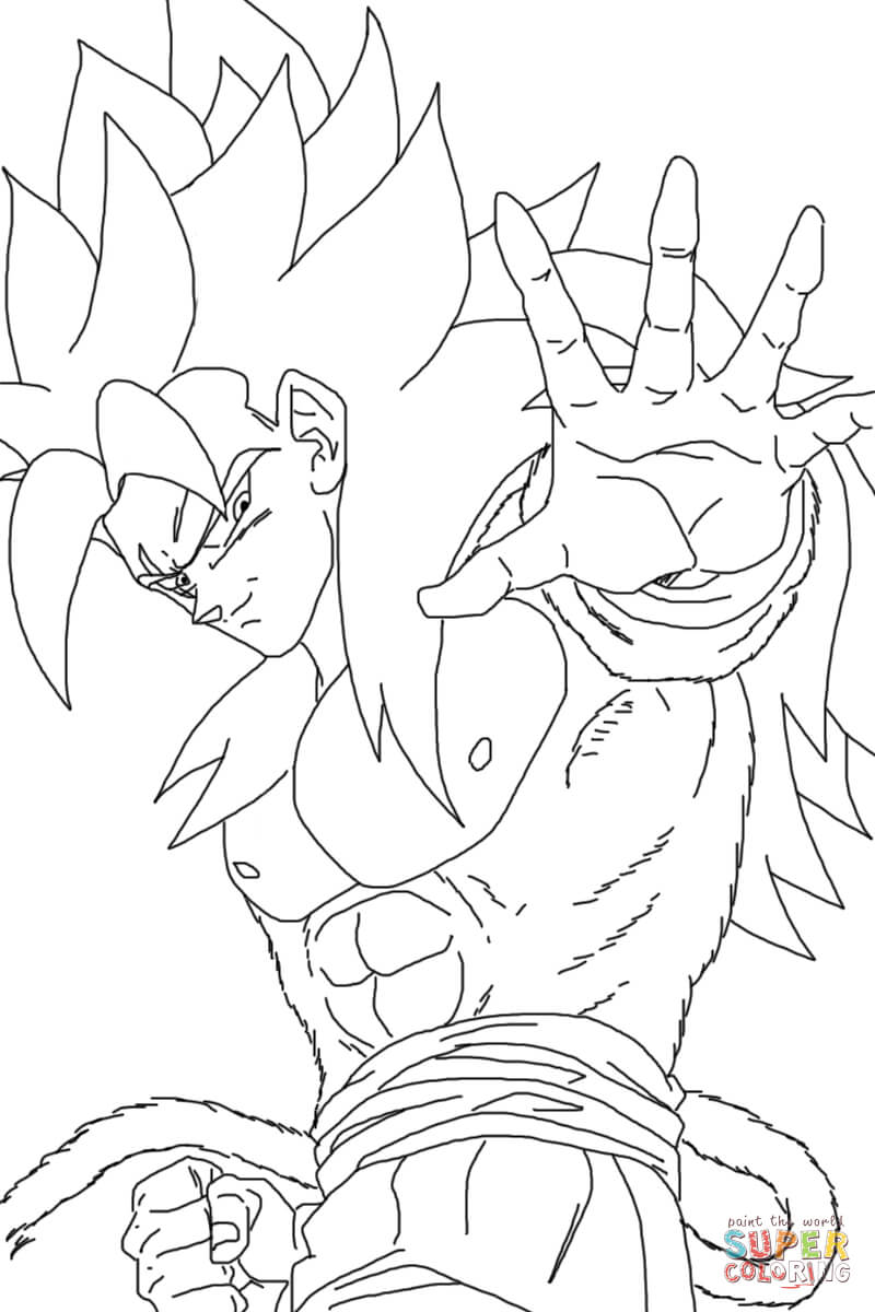 800x1200 How To Draw Goku Super Saiyan 4 Coloring Page Free Download