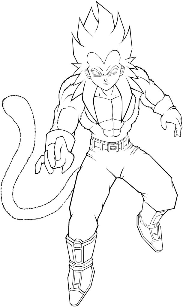 610x1020 Goku Ssj4 Coloriage Pour Mon P'Tit Mec Goku