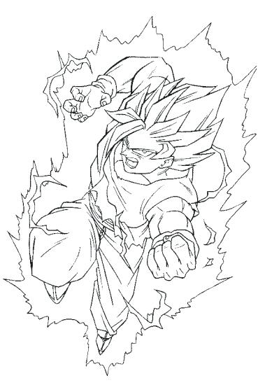 379x550 Amazing Goku Coloring Pages And Back To Post 94 Goku Ss4 Coloring