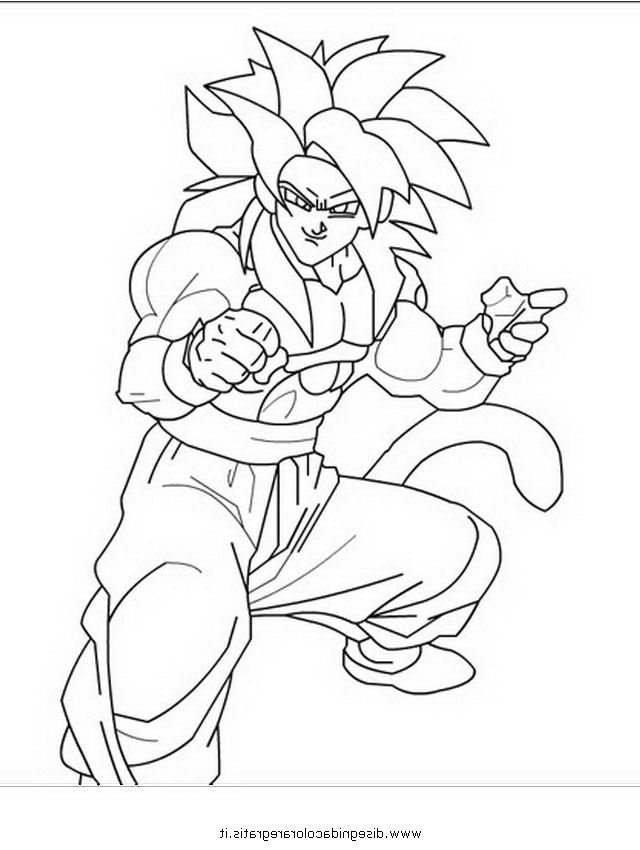 640x850 Coolest Goku Ss4 Coloring Pages
