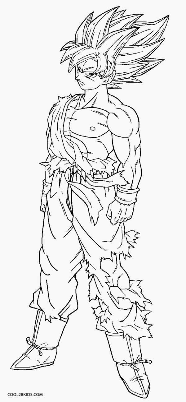 600x1293 Custom Goku Coloring Pages Printable For Cure Printable Goku