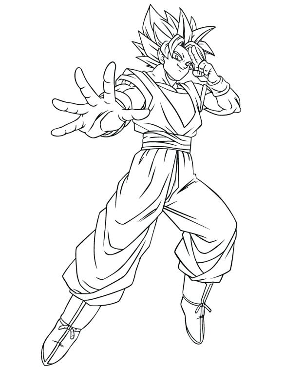 583x755 Goku Ssj Coloring Pages Dragon Ball Z Using Instant Transmission