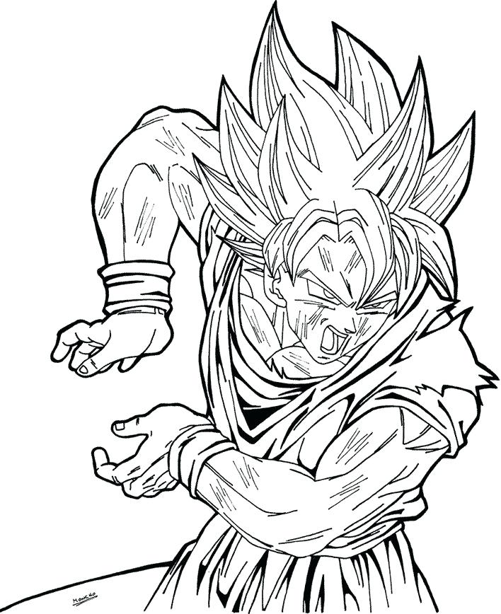708x868 Goku Super Saiyan Para Colorear Super Coloring Pages Dibujos De