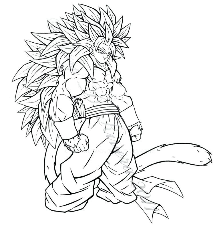 766x800 Dragon Ball Z Coloring Pages Goku Super Saiyan 3 Amazing