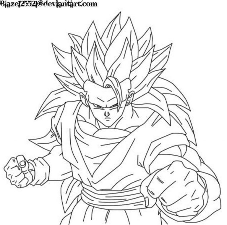 768x758 Dragon Ball Z Coloring Pages Goku Super Saiyan 3 Fresh