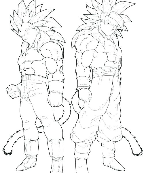 500x600 Dragon Ball Z Coloring Pages Goku Super Saiyan 4 Coloring Pages