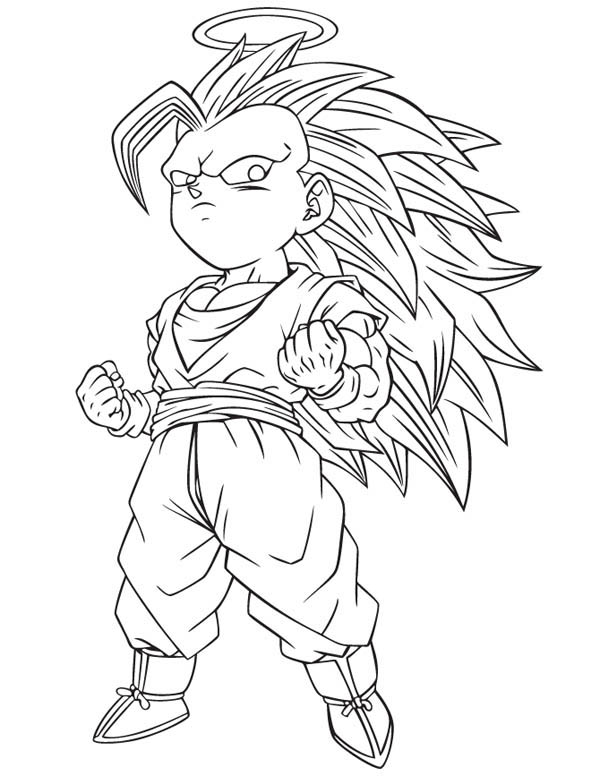 600x776 Dragon Ball Z Super Saiyan 4 Coloring Page Free Download