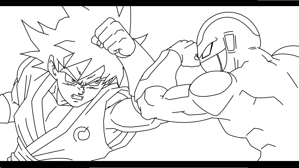 1024x576 Goku God Vs Frieza God (Dbz Fukkatsu No F) Lines By Al3x796