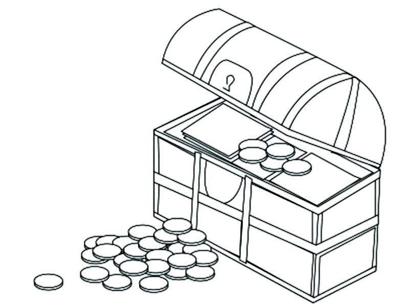 800x597 Coin Coloring Page Amazing Coin G Page Fee Treasure Chest Filled