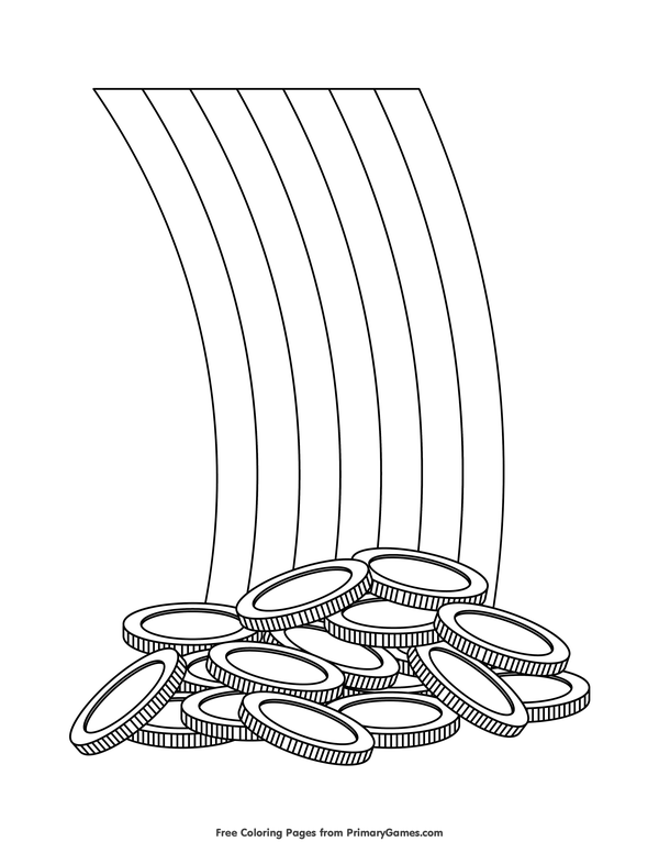600x776 St. Patrick's Day Coloring Pages Ebook Rainbow And Gold Coins