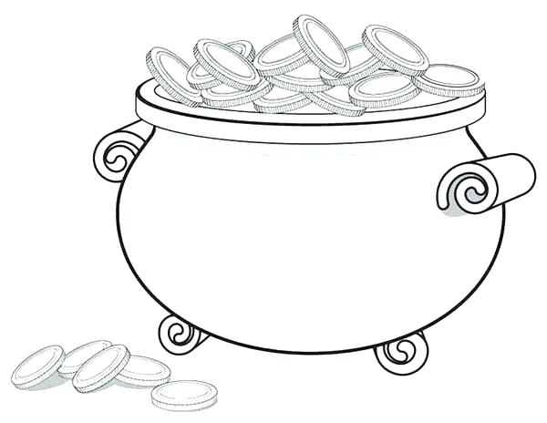 600x464 Coin Coloring Page Coins Coloring Page A Giant Pot Gold Full