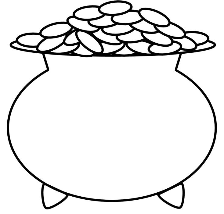 734x702 Pot Of Gold Coloring Pages