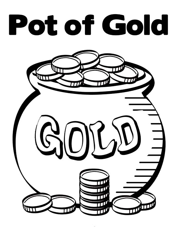 600x776 Gold Coloring Pages Pot Of Gold Contain Bunch Of Gold Coins