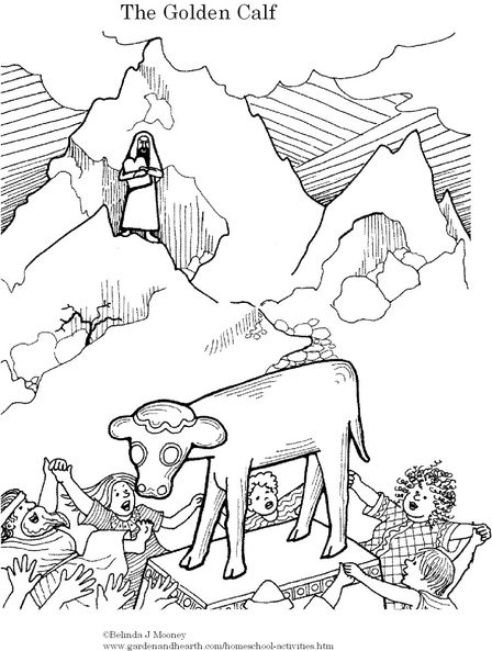 448x593 Aaron And The Golden Calf Coloring Page