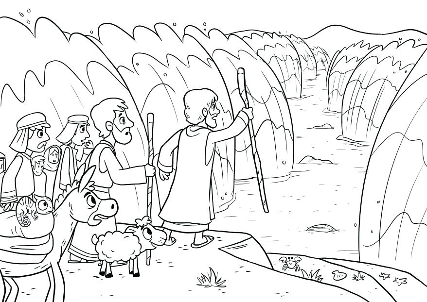878x622 Golden Calf Coloring Page The Parting Of Red Sea And Commandments