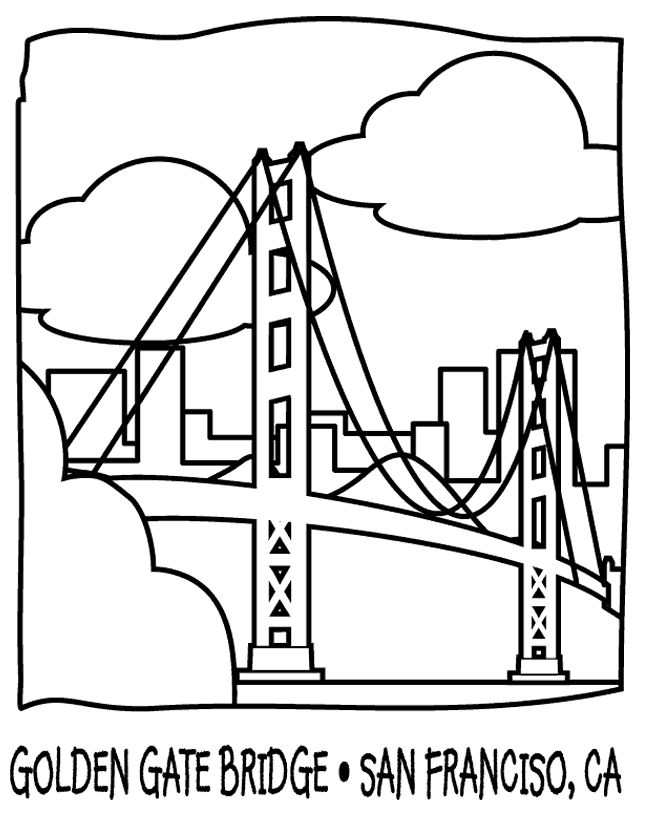 Golden Gate Bridge Coloring Page